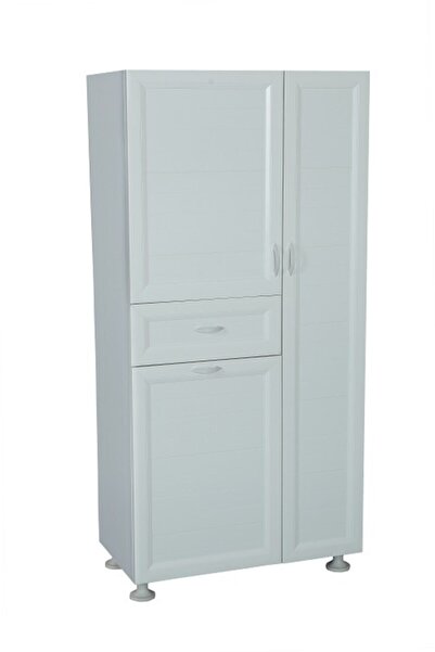 MUTLU ALIŞVERİŞ MERKEZİ Çok Amaçlı Çekmeceli Kapaklı Sepetli Plastik Pvc Banyo Dolabı Çk102