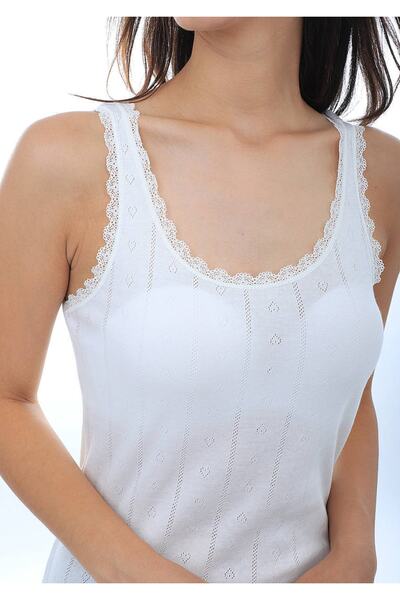 Tutku Tricou de damă Jacquard cu bretele late 201 Cod/culoare: Ecru