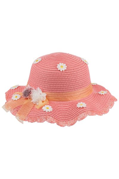 Kitti Arıcı Store New Season Powder Color 2-6 Years Old Children's Straw Hat