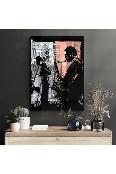 Decovetro Tablou de sticlă tematică pentru muzician de jazz