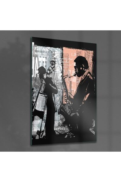 Decovetro Tablou de sticlă tematică pentru muzician de jazz