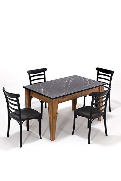 MOBETTO Home Avrupa Masa - Efes Mutfak Masa Takımı-siyah