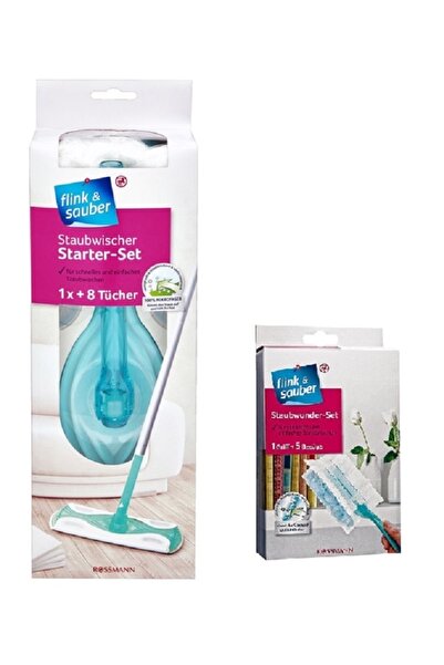 Flink Sauber Mop Başlangıç Seti Yüzey Temizleme Ve Kolay Toz Alma Seti -