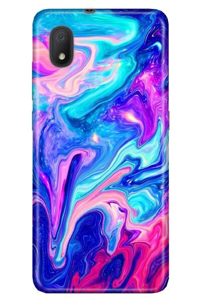 TCL L7 Compatible Case 0.4mm Laser Cut Patterned Silicone - Blue Pink Illusion