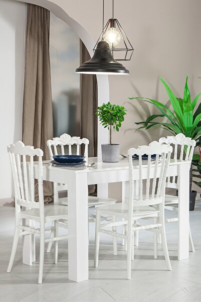 MOBETTO Home Arda Masa / Artemis Sandalye Mutfak Masa Takımı-beyaz