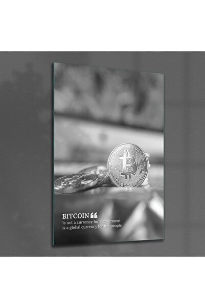 Decovetro Tablou din sticlă cu model Bitcoin