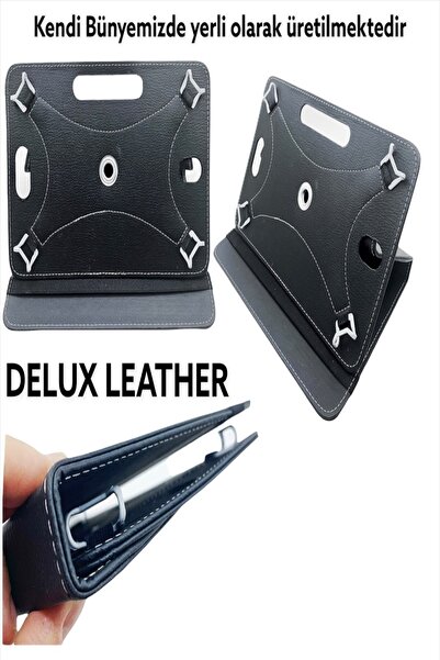 delux case Tcl 9081x Tab 10s Wifi 10.1 Inch Uyumlu Deri Tablet Kılıf Sıtandlı 360° Dönebilen