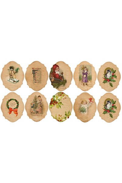 TELLGRAF REKLAM HİZMETLERİ New Year Themed Label Set (3x5cm 30 Pieces)