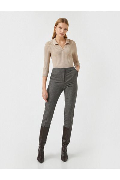 Koton High Waist Fabric Trousers