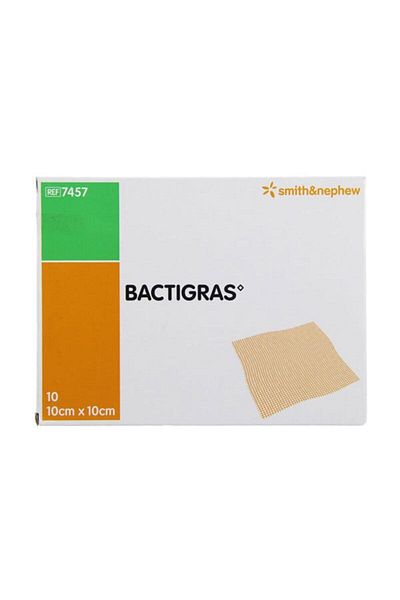bactigras Paraffin Antiseptic Tulle Wrap Wound Care Cover 10cm X 10cm 5 Pieces