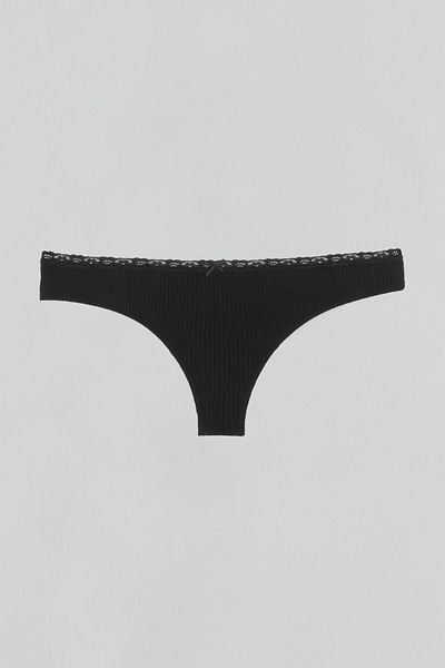 Dagi Black Lace Detailed Thong