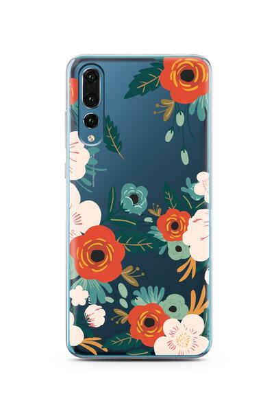 Spoyi Huawei P20 Pro Art Açelya Tasarımlı Süper Şeffaf Telefon Kılıfı