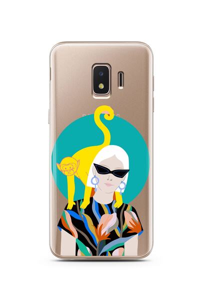 Spoyi Super Transparent Phone Case for Samsung J2 Core Yellow Monkey Design