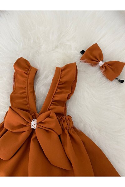 Moda Lina Kiremit Rengi Salopet Bandana Takım