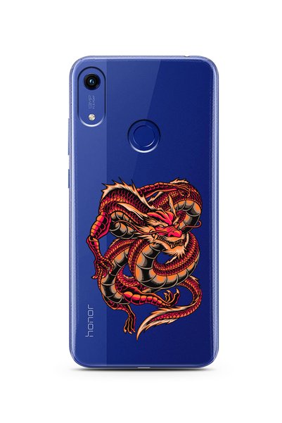 Spoyi حافظة هاتف Honor 8a Super شفافة بتصميم Dragon