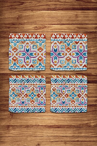 decorelax قاعدة أكواب من الحجر الطبيعي مكونة من 4 قطع - بوهو