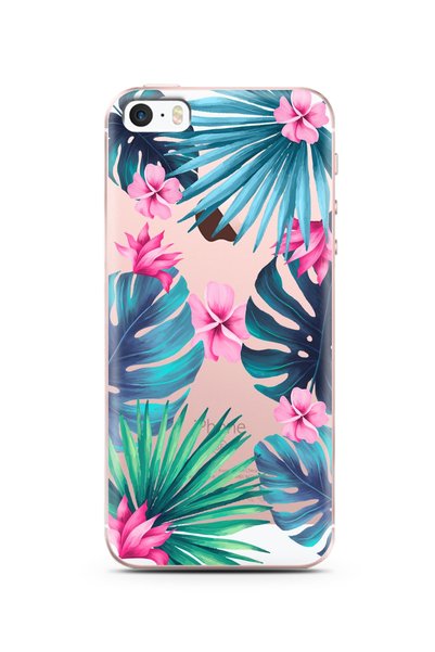 Spoyi Super Transparent Phone Case with Tropical Design for iPhone 5/5S/Se