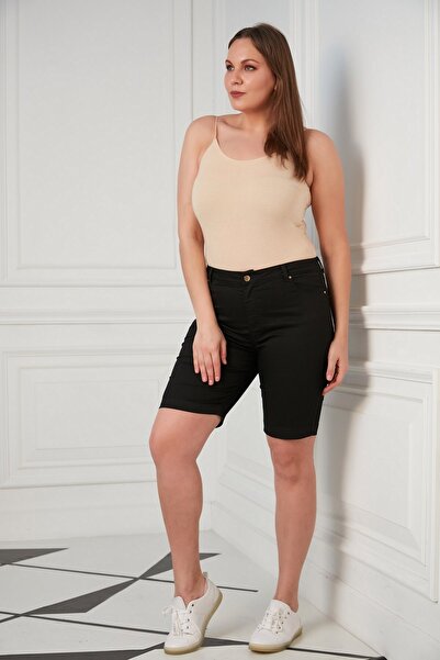 RMG Plus Size Black Cotton Shorts