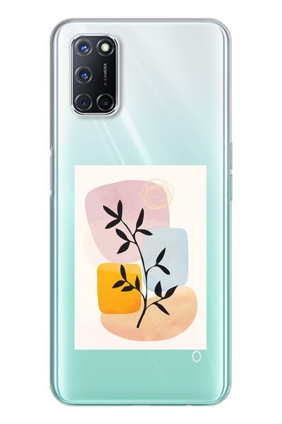 Spoyi Oppo A52 Brush Leaf Design Super Transparent Phone Case