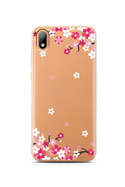 Spoyi Huawei Y5 2019 Art Sakura Tasarımlı Süper Şeffaf Telefon Kılıfı