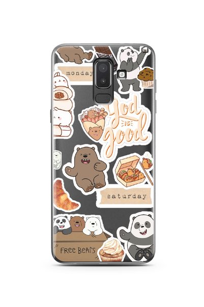 Spoyi Super Transparent Phone Case for Samsung J6 Sun Moon Design