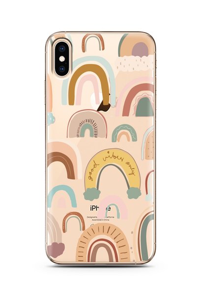 Spoyi iPhone XS Max Nude Rainbow Design Super Transparent Phone Case