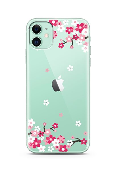 Spoyi Iphone 11 Art Sakura Tasarımlı Süper Şeffaf Telefon Kılıfı