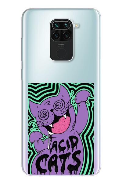 Spoyi حافظة هاتف شفافة للغاية لهاتف Redmi Note 9 بتصميم قطة متشققة