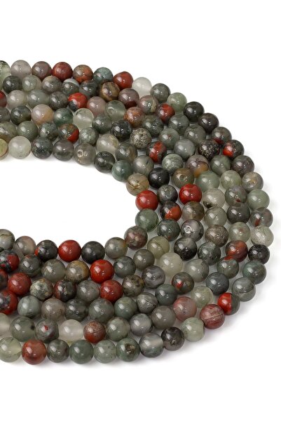 Dünya Doğal Taş سلسلة حجر الدم 6 مم - Tas-2506