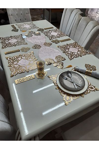 SEHARA Velvet/placemat/runner/6 Persons/19 Pieces/dinner Presentation Set