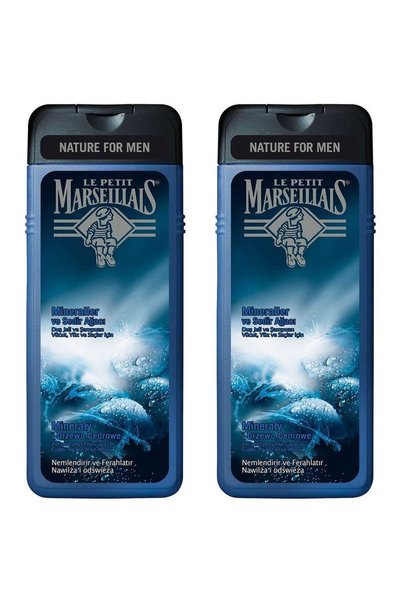 Le Petit Marseillais For Men Minerals and Cedarwood Shower Gel 400 ml 2 Pieces
