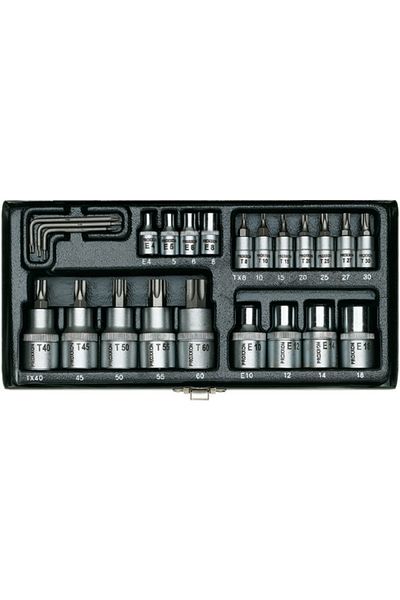 Proxxon 23102 1/4'' & 1/2'' 24 Piece Torx Socket Set