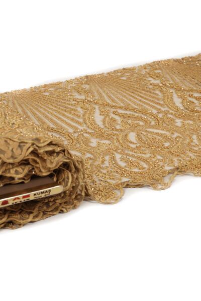 as kumaş Taş Boncuk Ve Dantel Işlemeli Abiye Kumaş