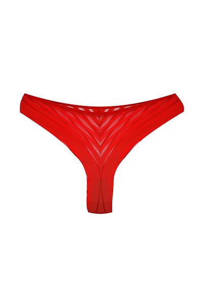 HNX Red Transparent Lace Brazil Women's Panties