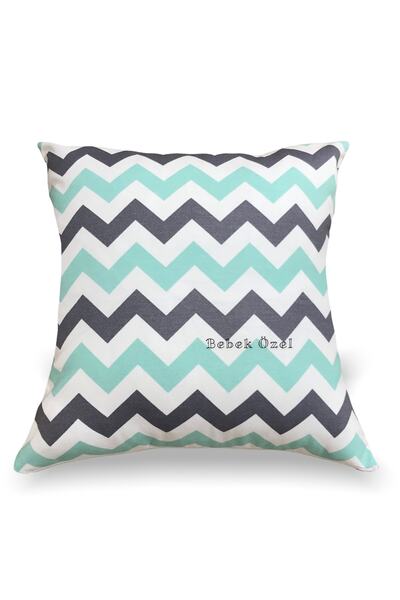 Babynia Bela Siva Mint Zelena Zigzag Tema Navlaka za jastuk (43x43 cm)