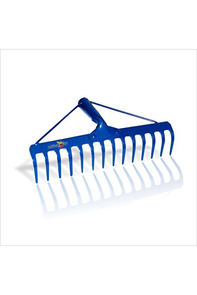 M3DECORİUM Hafif 900gr 14 Diş Çelik Profesyonel Burgulu Bahçe Tarla Tırmık Tı...