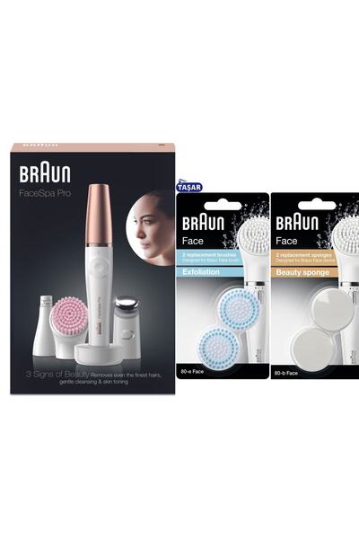 Braun Facespa Pro 912 Yüz Epilatörü + Face Peeling 80-b 80-e
