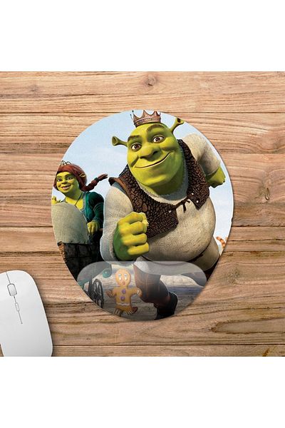 Pixxa نموذج لوحة ماوس Shrek مع دعم المعصم - 1 بيضاوي
