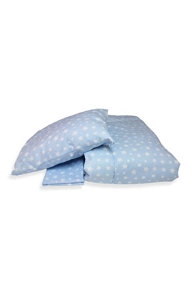 Babynia Set cuvertură de pilota de un singur copil din bumbac special pentru copii, albastru, alb, stea