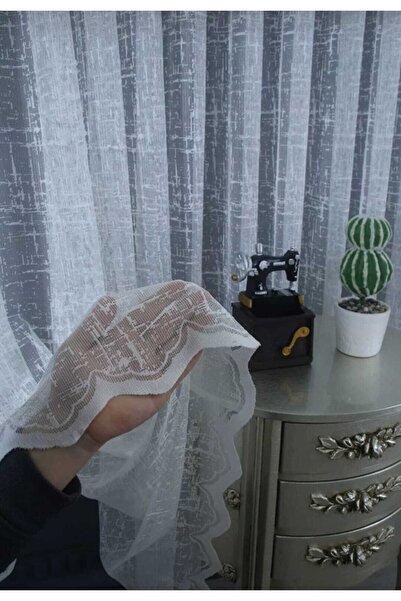 NP Narin Home Şantuk Knitted Tulle Curtain, (1/3) Tight Pleat, High Gramage,