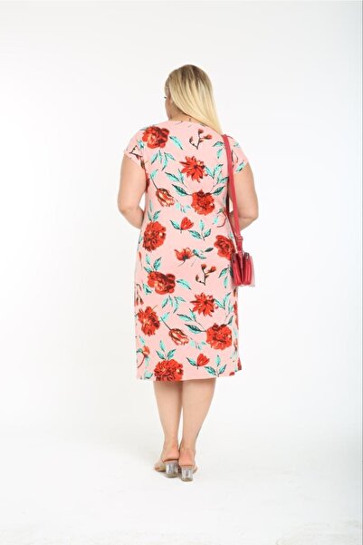 Mezura Φόρεμα από βαμβακερό χτενισμένο βισκόζη με κοντό μανίκι μέχρι το γόνατο