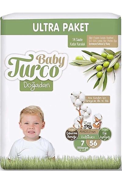 Baby Turco حفاضات أطفال دوغادان مقاس 7 (20-30 كجم) XXL 56 قطعة الترا باك