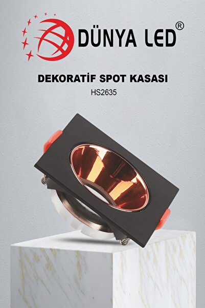 DÜNYA LED Hs 2635 Tekli Siyah rose Renk Kare Boş Kasa Montaj ve Kullanımı Kolay