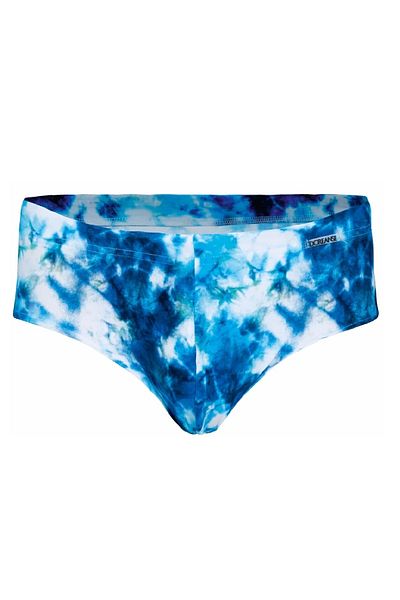 Doreanse Costum de baie pentru bărbați albastru cu model batik cu șnur