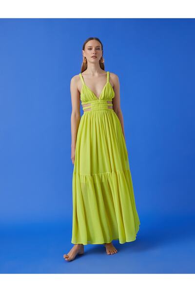 Koton Strappy Flounce Φόρεμα με λεπτομέρεια παραθύρου