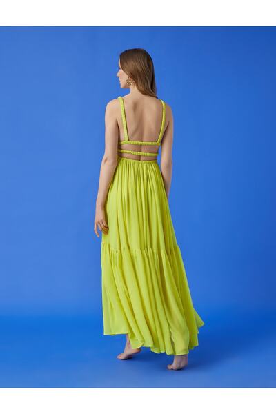 Koton Strappy Flounce Φόρεμα με λεπτομέρεια παραθύρου