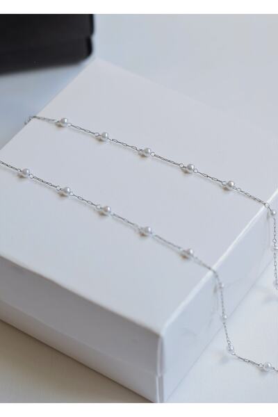 Bediabijou Silver Minimal Incili Paslanmaz 316l Çelik Kolye