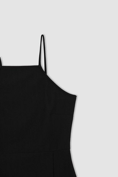 DeFacto Bodycon Basic Μίνι Φόρεμα καμιζόλ με τετράγωνο λαιμό λουράκι