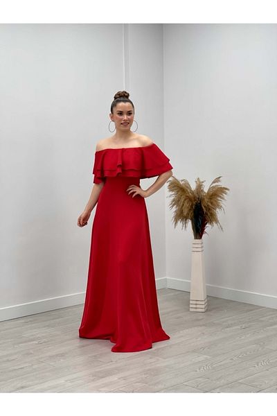 giyimmasalı Flounced Dress - Red