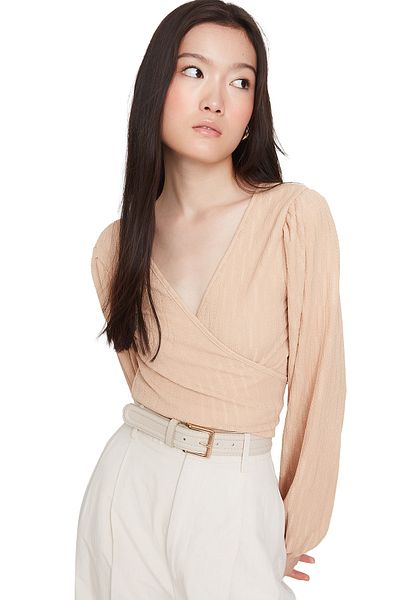 Trendyol Collection Πλεκτή μπλούζα με μπαλόνι με μπαλόνι με διπλό στήθος TWOAW23BZ00042